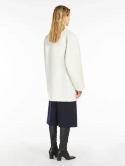 Short wool and cashmere coat