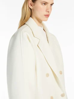 Short wool and cashmere coat