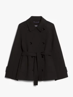 Short wool trench coat