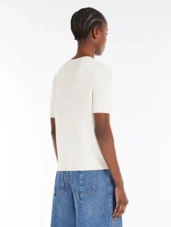 Silk and cotton knit T-shirt