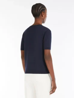 Silk and cotton knit T-shirt