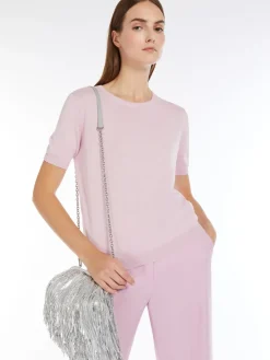Silk and cotton knit T-shirt