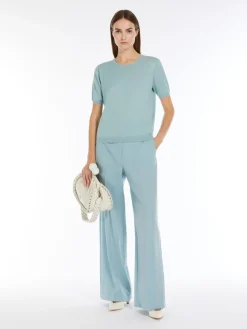 Silk and cotton knit T-shirt