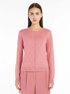 Silk and wool Argyle cardigan
