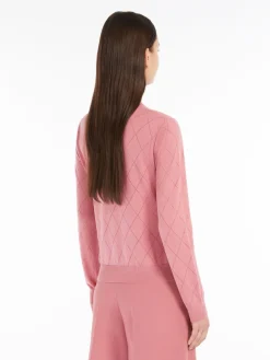 Silk and wool Argyle cardigan
