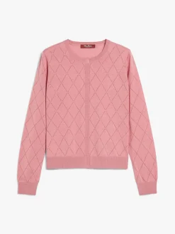 Silk and wool Argyle cardigan