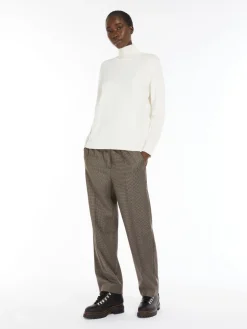 Silk and wool polo-neck sweater