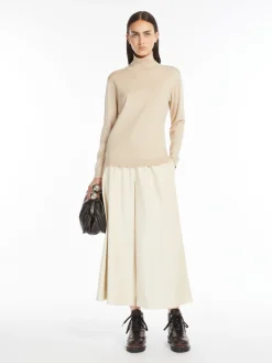 Silk and wool polo-neck sweater
