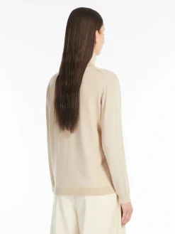 Silk and wool polo-neck sweater