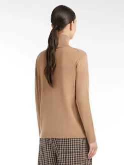 Silk and wool polo-neck sweater