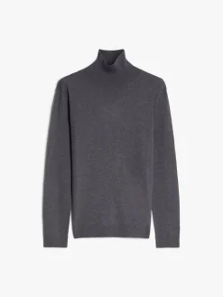 Silk and wool polo-neck sweater