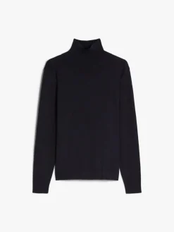 Silk and wool polo-neck sweater