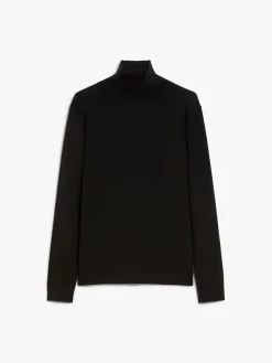 Silk and wool polo-neck sweater