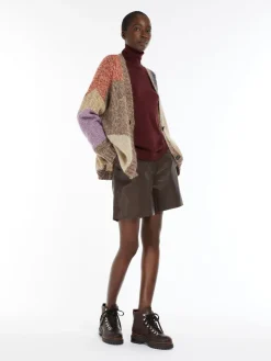 Silk and wool polo-neck sweater