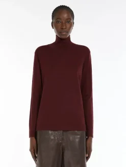 Silk and wool polo-neck sweater