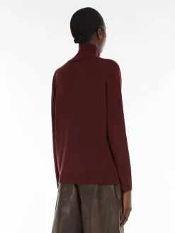 Silk and wool polo-neck sweater