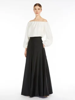 Silk off-shoulder blouse