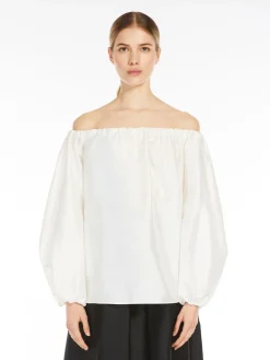 Silk off-shoulder blouse