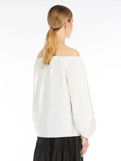 Silk off-shoulder blouse