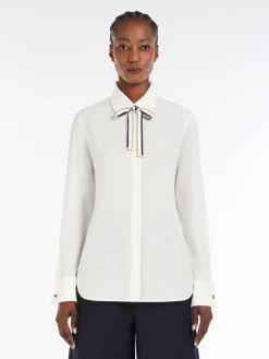 Silk shirt with bow tie