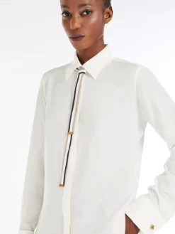 Silk shirt with bow tie