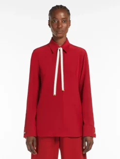 Silk shirt with bow tie