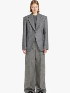 Single-breasted blazer with studs