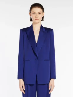 Single-breasted envers satin blazer