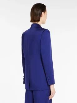 Single-breasted envers satin blazer