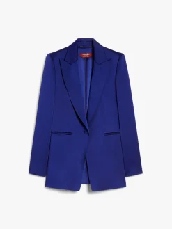 Single-breasted envers satin blazer