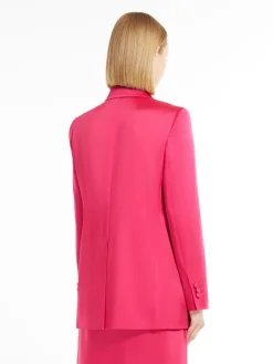 Single-breasted envers satin blazer