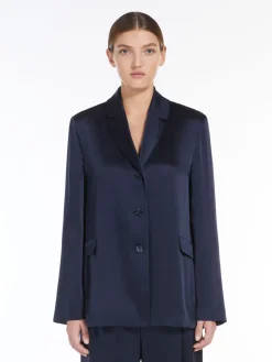 Single-breasted satin jacket