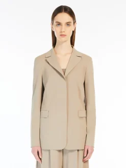 Single-breasted technical jersey blazer