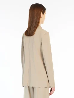 Single-breasted technical jersey blazer