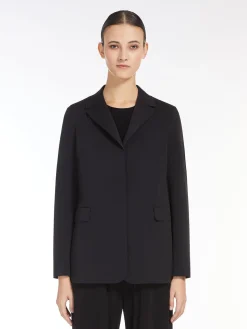 Single-breasted technical jersey blazer