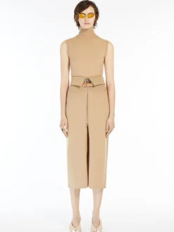 Sleeveless mock polo-neck sweater