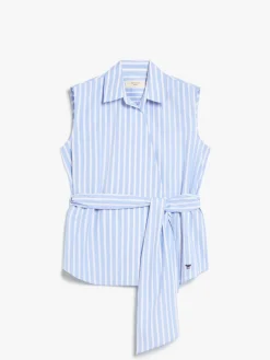Sleeveless poplin shirt
