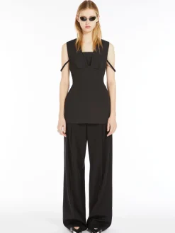 Sleeveless top with corset detail