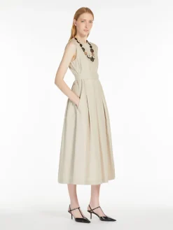 Sleeveless twill dress