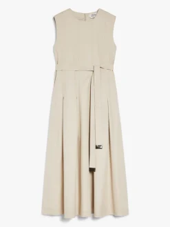 Sleeveless twill dress