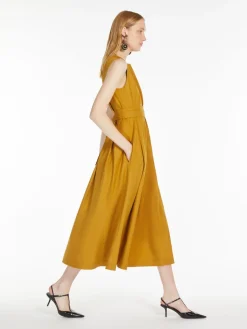 Sleeveless twill dress