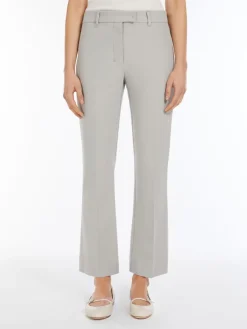 Slim-fit stretch cotton and viscose trousers