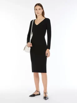 Slim-fit stretch viscose dress
