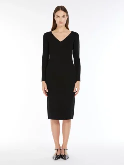 Slim-fit stretch viscose dress