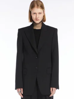 Slim-fit stretch wool blazer