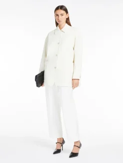 Slim-fit, stretch-wool trousers