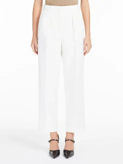 Slim-fit, stretch-wool trousers