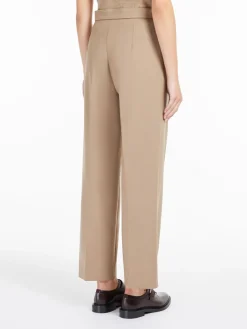 Slim-fit, stretch-wool trousers