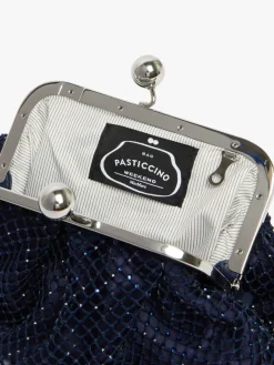 Small Pasticcino Bag in mesh and rhinestones