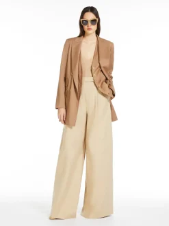 Straight wool canvas blazer